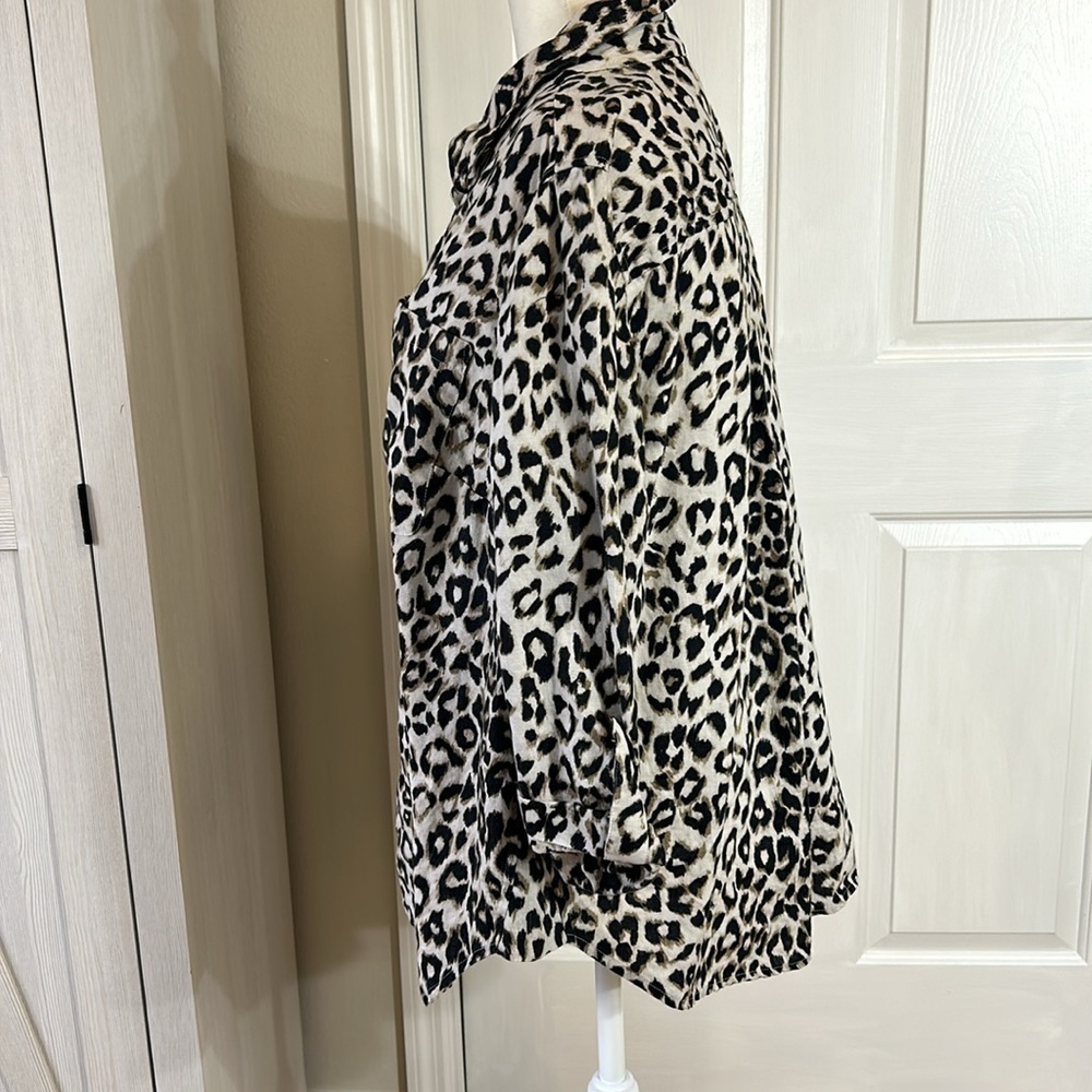 Jones New York Sports Women Animal Print Long Sleeve Button Up Blouse Sz 1X - Picture 3 of 9
